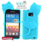 Capa Gatinho Kiki Case Samsung I9100 Galaxy S2 Azul Claro